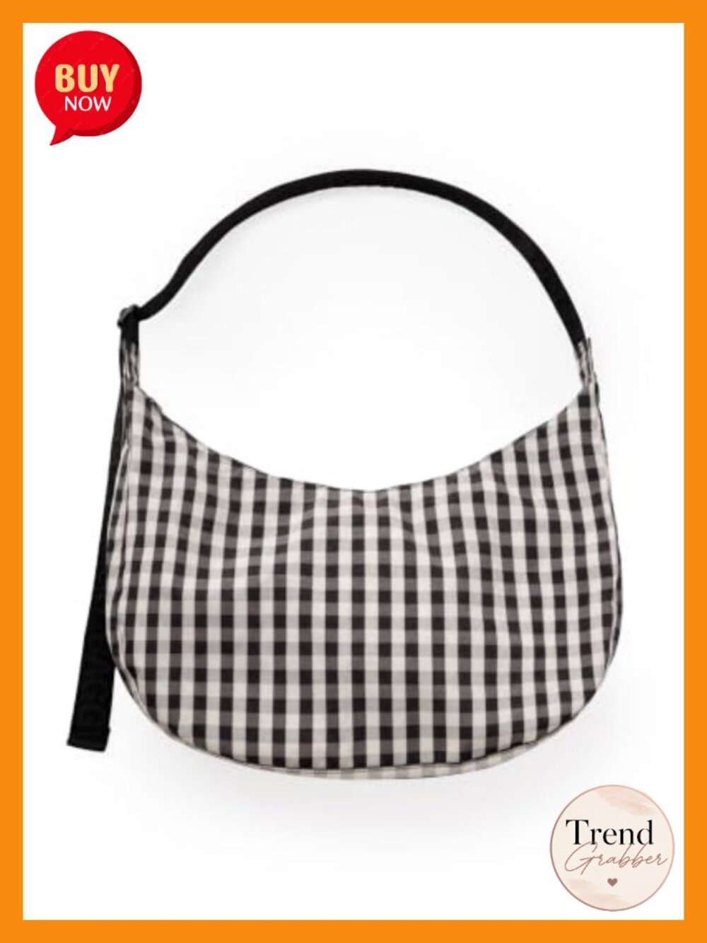 Large Nylon Crescent Bag Recycled Hobo Adjustable Strap